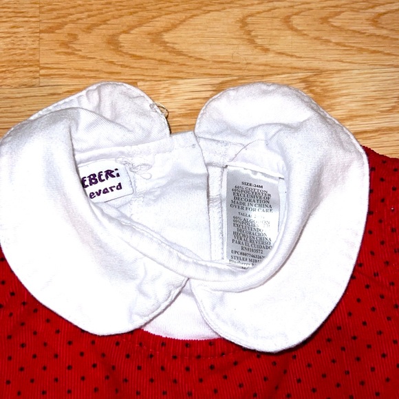 Blueberi Boulevard Red/Black Scottie Dog Dress Long Sleeve White Shirt 24months - Picture 3 of 4